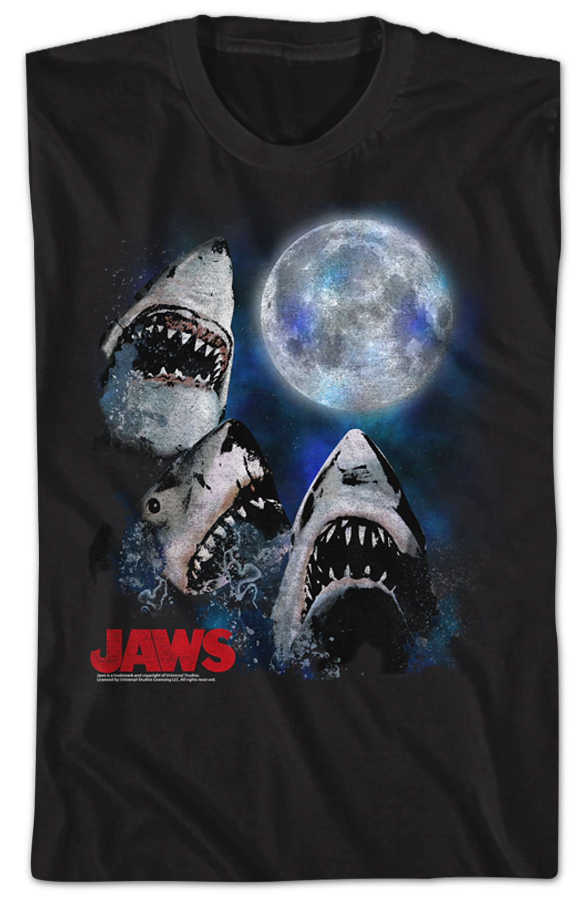 Three Shark Moon Jaws T-Shirt Hoodie, Sweatshirt | CiraTrend.com (Image 2)