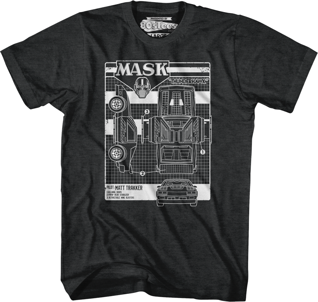Retro Thunderhawk Schematic MASK T-Shirt Hoodie, Sweatshirt | CiraTrend.com (Image 1)