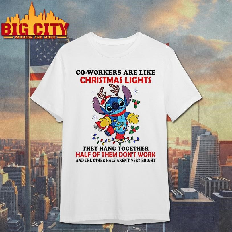 titch Santa Co Workers Are Like Christmas Lights They Hang Together Half Of Them Dont Work Christmas Shirt