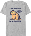 To Know Me Is To Love Me Garfield T-Shirt Hoodie, Sweatshirt | CiraTrend.com (Image 1)