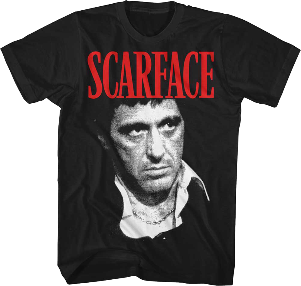 Tony Montana Close-Up Scarface T-Shirt Hoodie, Sweatshirt | CiraTrend.com (Image 1)