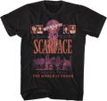 Tony Montana & Elvira Hancock The World Is Yours Scarface T-Shirt Hoodie, Sweatshirt | CiraTrend.com (Image 1)