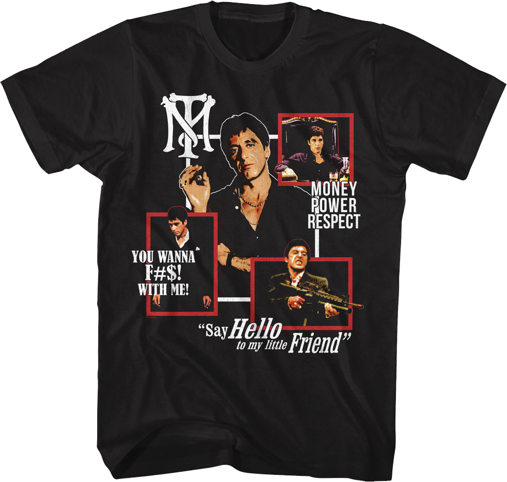 Tony Montana Quotes Collage Scarface T-Shirt Hoodie, Sweatshirt | CiraTrend.com (Image 1)