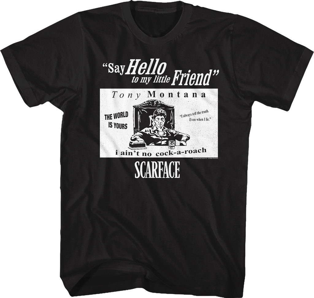 Tony Montana Quotes Scarface T-Shirt Hoodie, Sweatshirt | CiraTrend.com (Image 1)