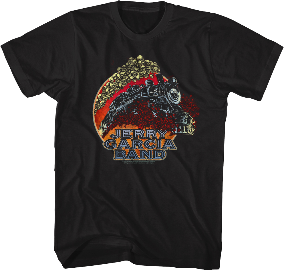 Train And Skulls Jerry Garcia Band T-Shirt Hoodie, Sweatshirt | CiraTrend.com (Image 1)