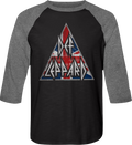 Triangle Def Leppard Raglan Baseball Shirt Hoodie, Sweatshirt | CiraTrend.com (Image 1)