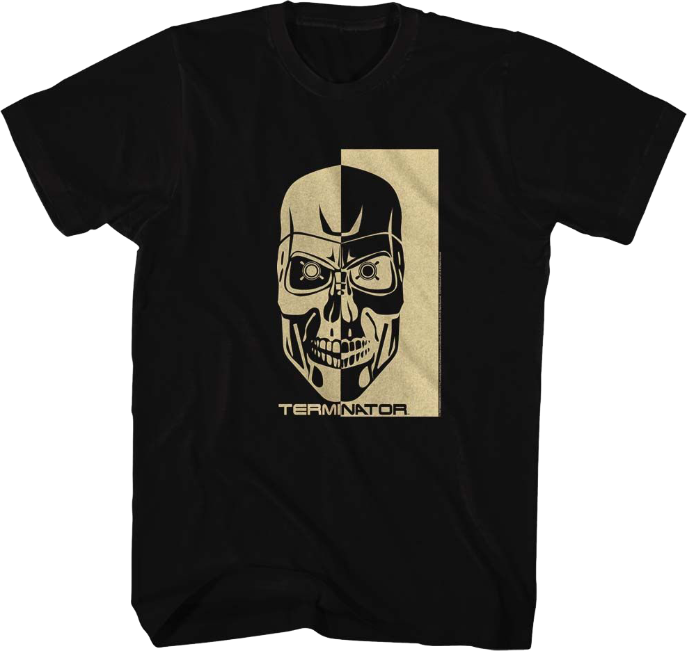 Two-Toned Endoskeleton Skull Terminator T-Shirt Hoodie, Sweatshirt | CiraTrend.com (Image 1)