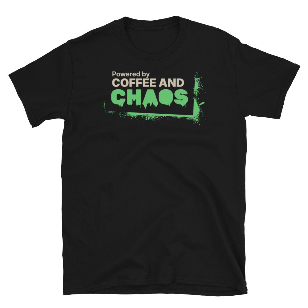 Powered By Coffee And Chaos T-Shirt Hoodie, Sweatshirt | CiraTrend.com (Image 1)