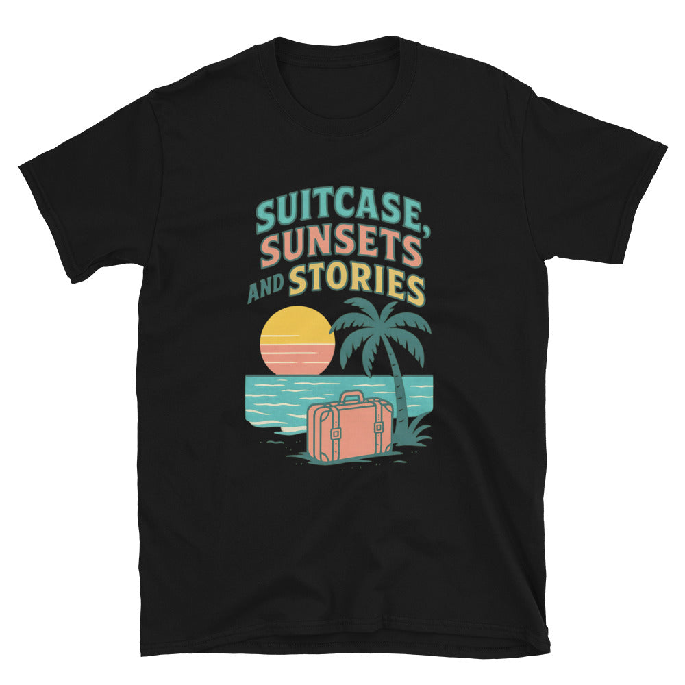 Suitcase, Sunsets, And Stories T-Shirt Hoodie, Sweatshirt | CiraTrend.com (Image 3)