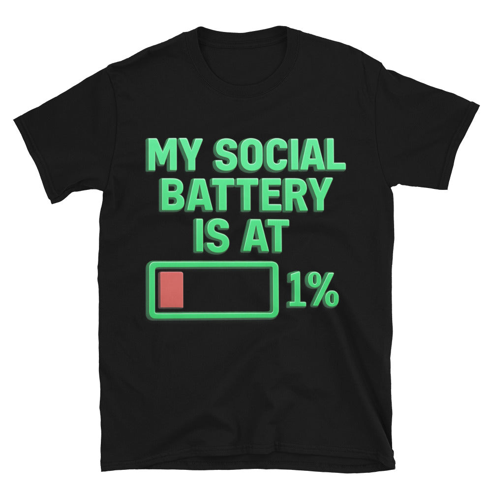My Social Battery Is At 1% T-Shirt Hoodie, Sweatshirt | CiraTrend.com (Image 3)