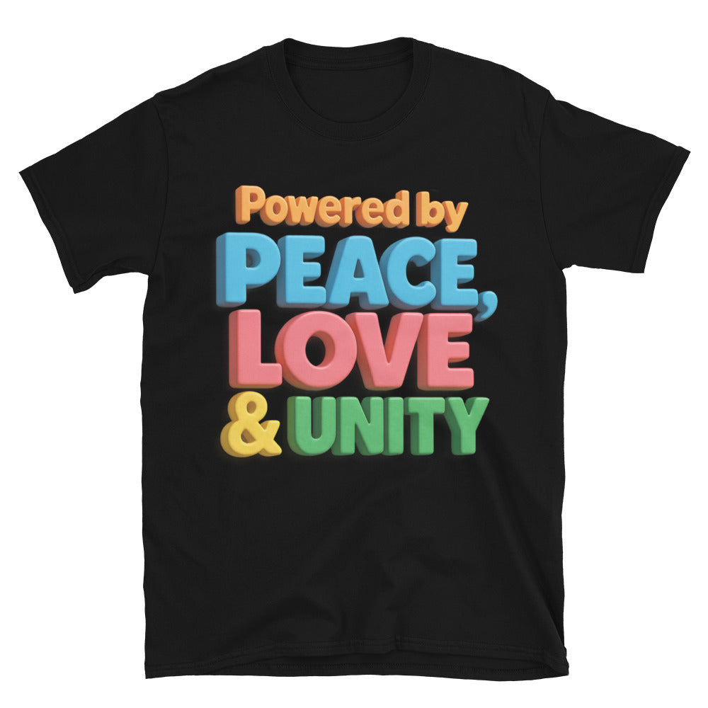 Powered By Peace, Love & Unity T-Shirt Hoodie, Sweatshirt | CiraTrend.com (Image 1)