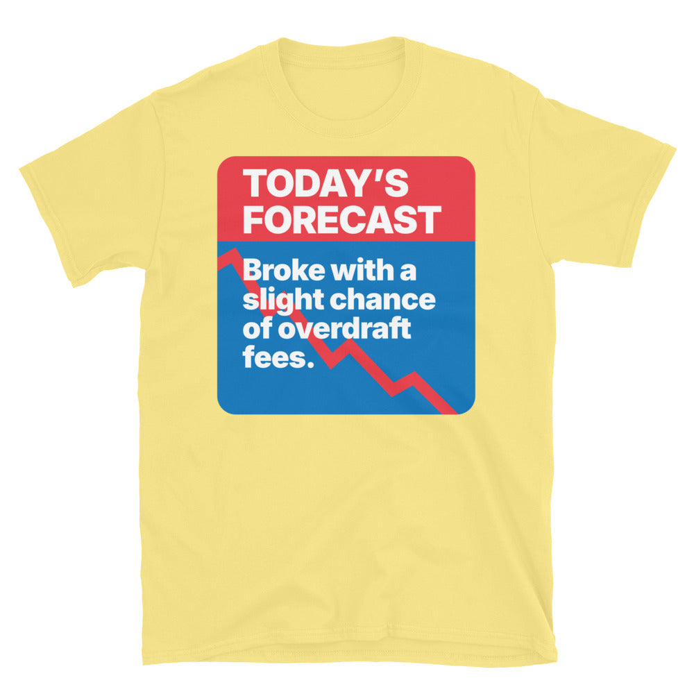 Broke With A Slight Chance Of Overdraft Fees T-Shirt Hoodie, Sweatshirt | CiraTrend.com (Image 1)