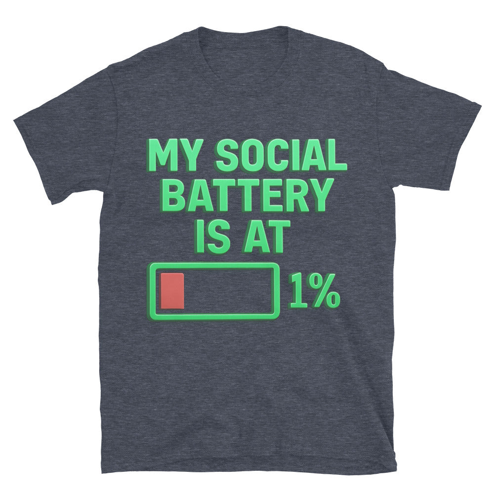 My Social Battery Is At 1% T-Shirt Hoodie, Sweatshirt | CiraTrend.com (Image 5)