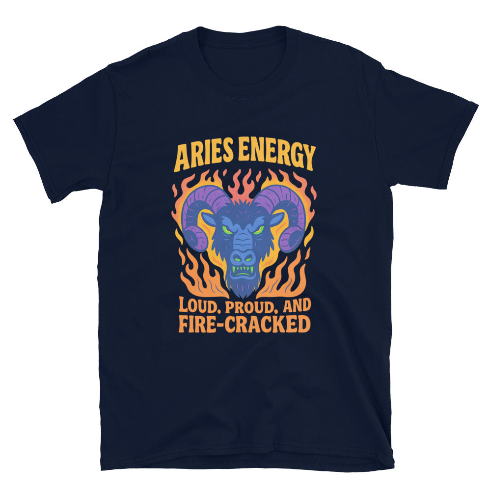 Aries Energy: Loud, Proud, and Fire-Cracked T-Shirt Hoodie, Sweatshirt | CiraTrend.com (Image 3)