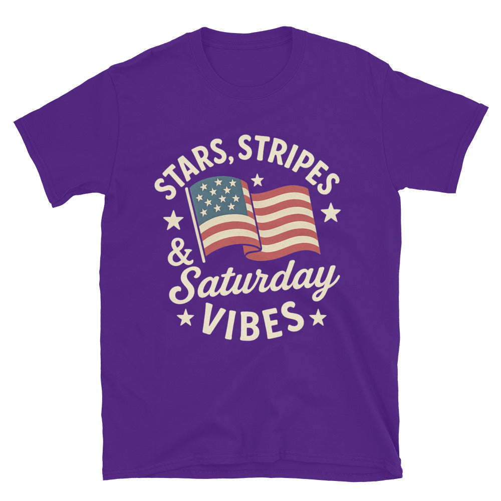 Stars, Stripes & Saturday Vibes T-Shirt Hoodie, Sweatshirt | CiraTrend.com (Image 5)