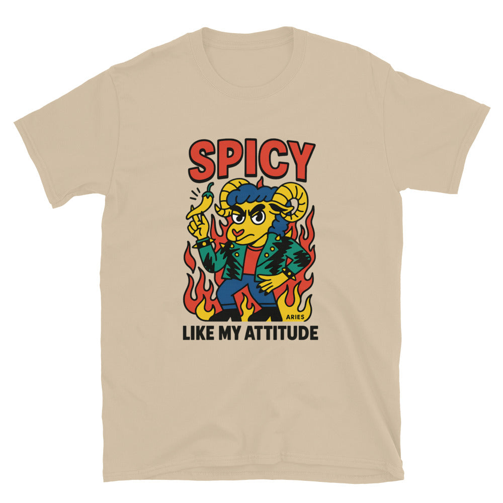 Aries: Spicy Like My Attitude T-Shirt Hoodie, Sweatshirt | CiraTrend.com (Image 3)