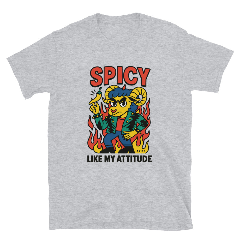 Aries: Spicy Like My Attitude T-Shirt Hoodie, Sweatshirt | CiraTrend.com (Image 1)