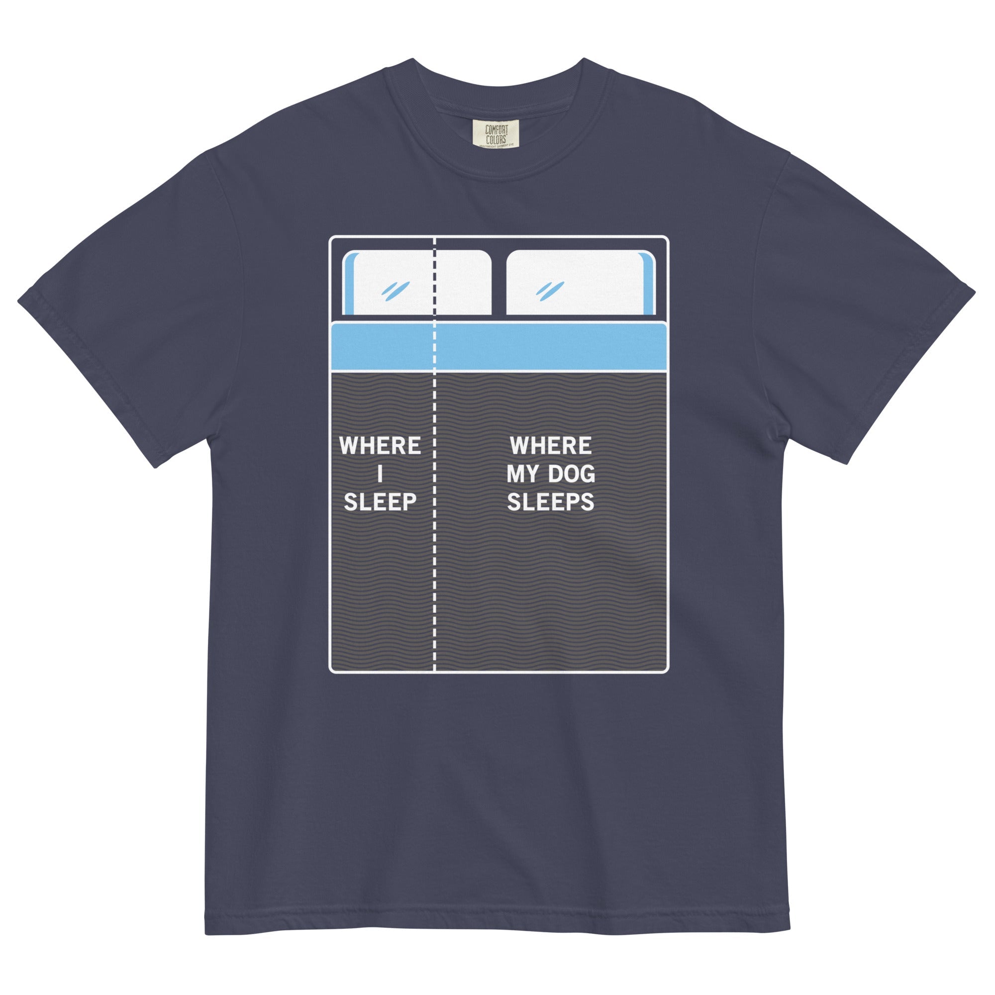 Where I Sleep, Where My Dog Sleeps Men's Relaxed Fit Tee