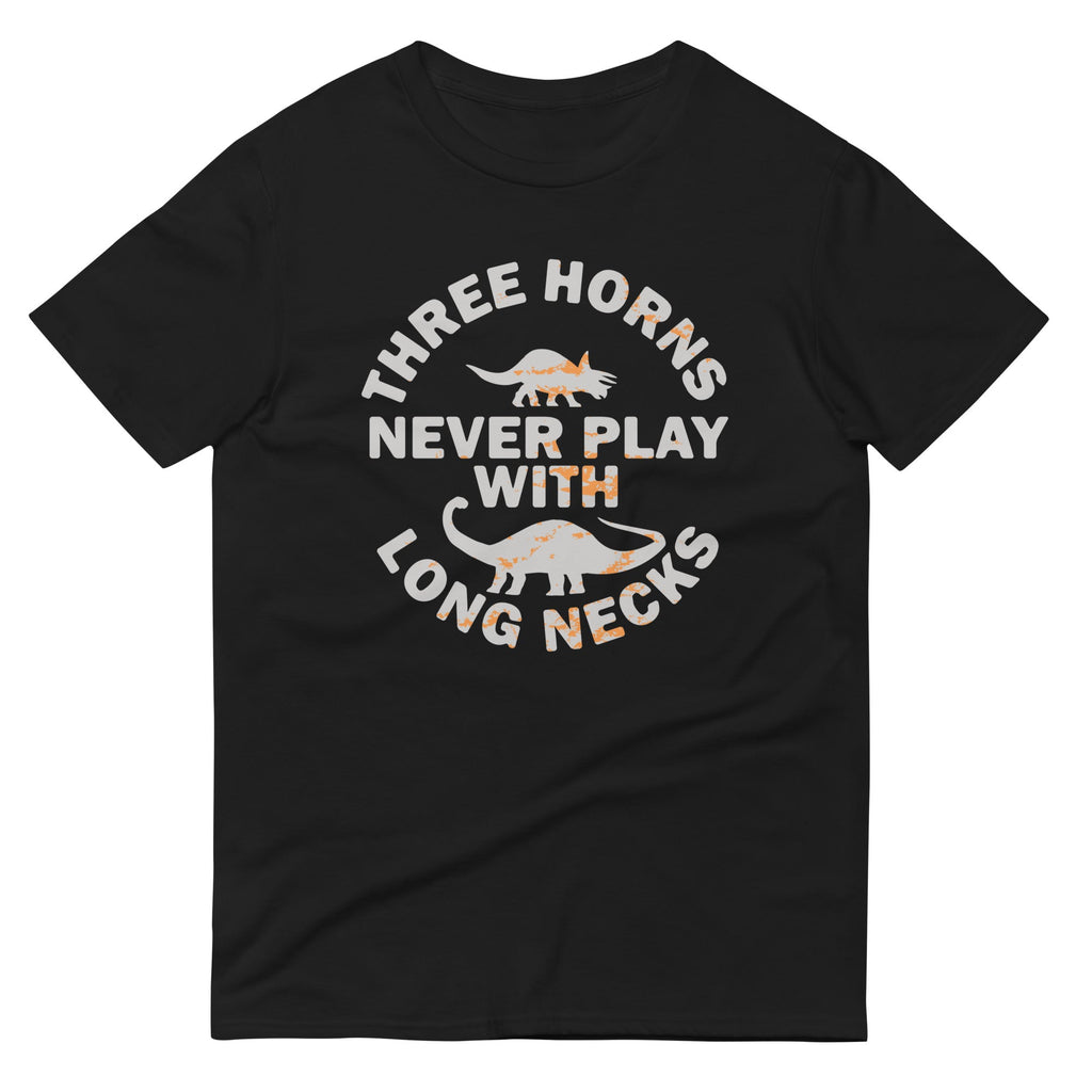 Three Horns Never Play With Long Necks Men's Signature Tee