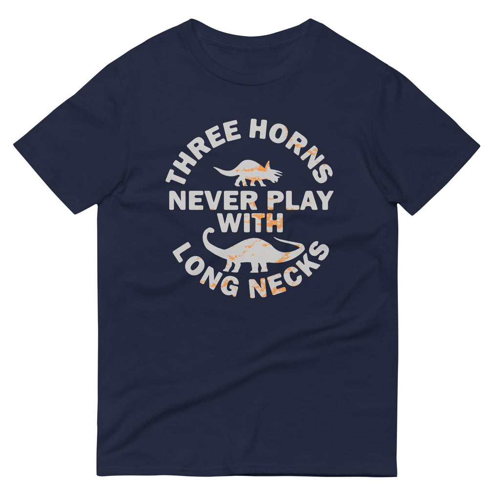 Three Horns Never Play With Long Necks Men's Signature Tee