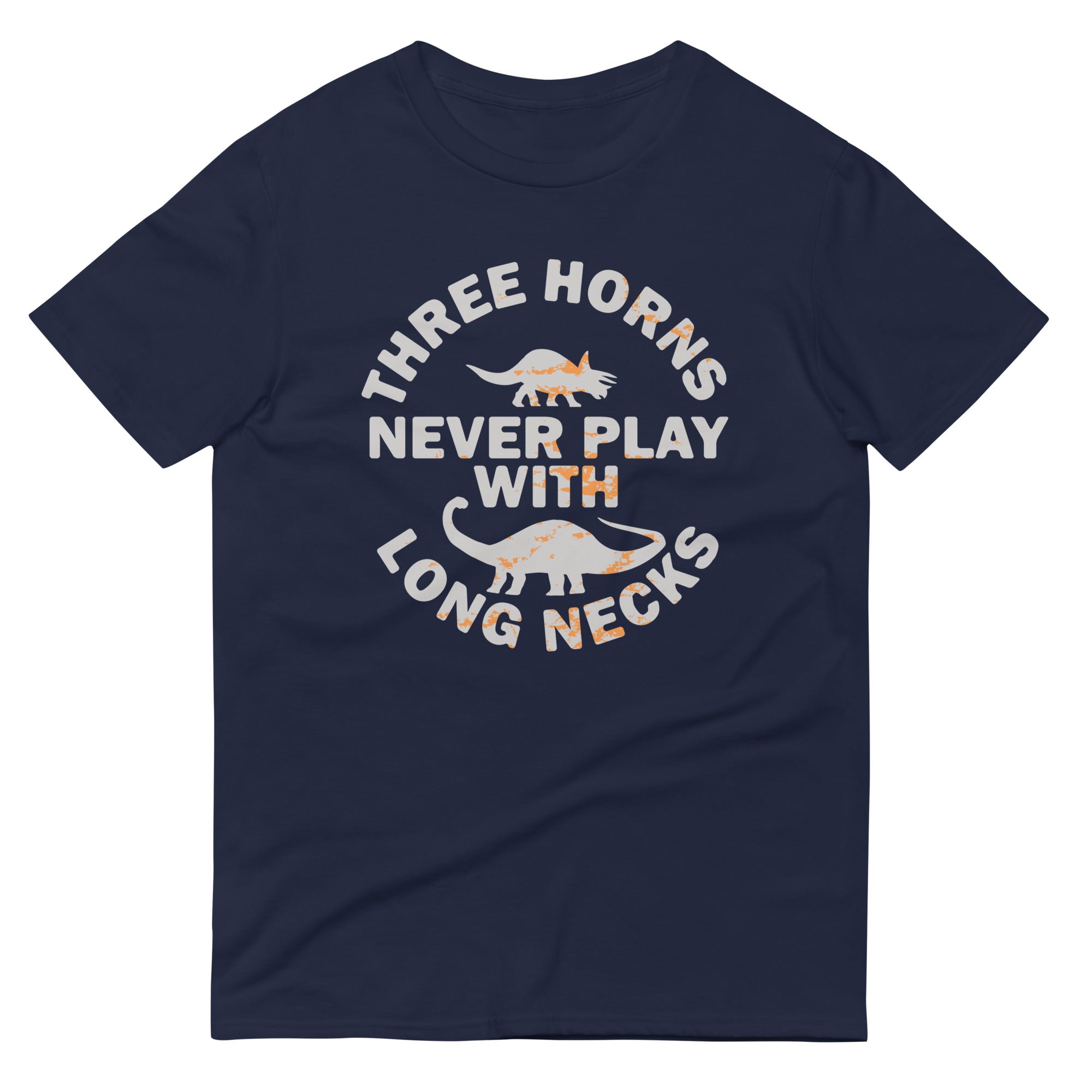 Three Horns Never Play With Long Necks Men's Signature Tee