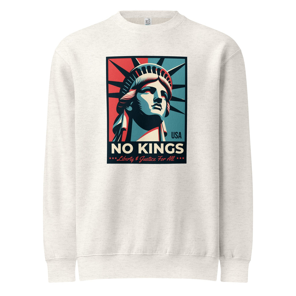 No Kings - Liberty and Justice For All - Premium Crew Neck Sweatshirt T-Shirts, Hoodie | CiraTrend.com (Image 2)