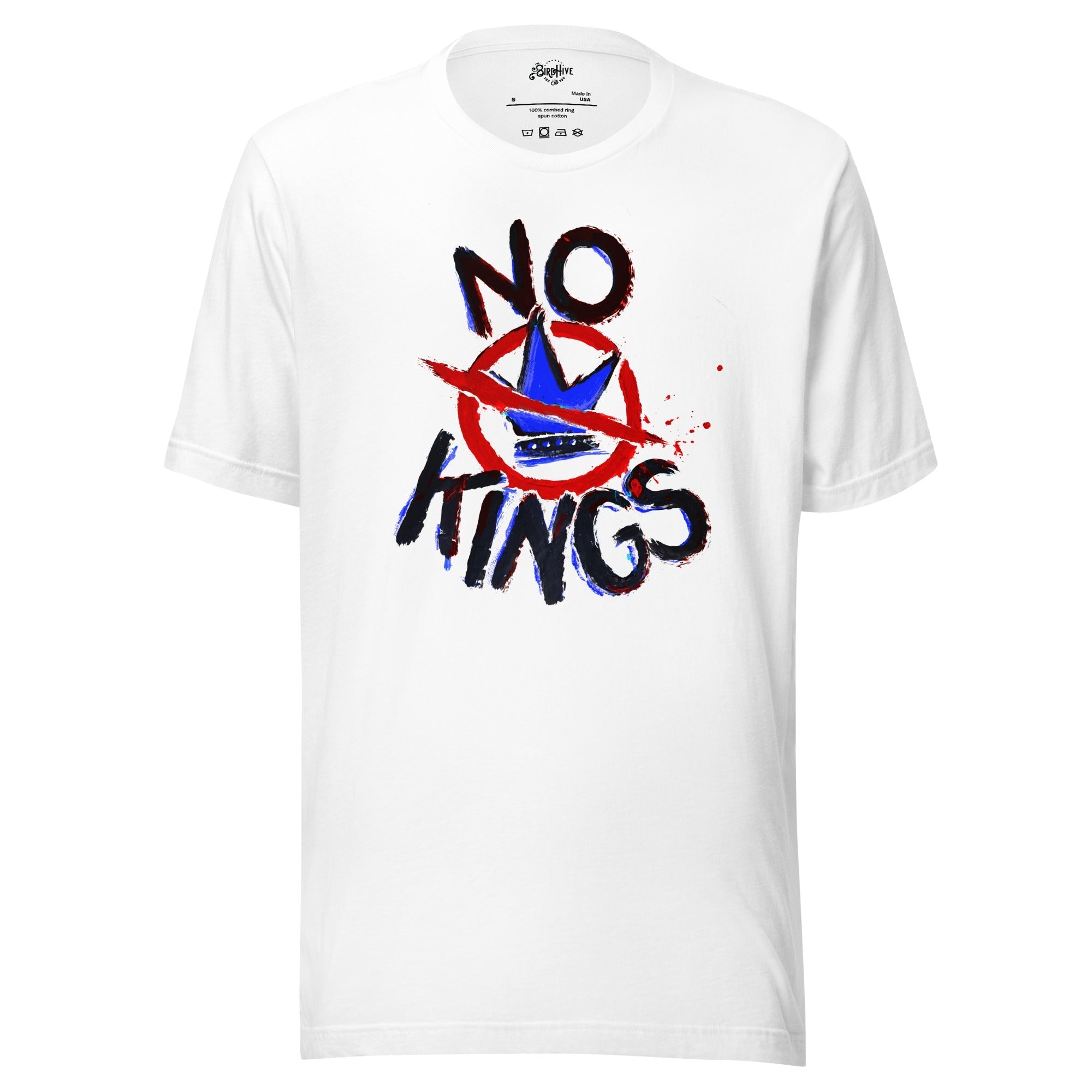 "No Kings" 100%Made in USA- Unisex t-shirt, white Hoodie, Sweatshirt | CiraTrend.com (Image 1)