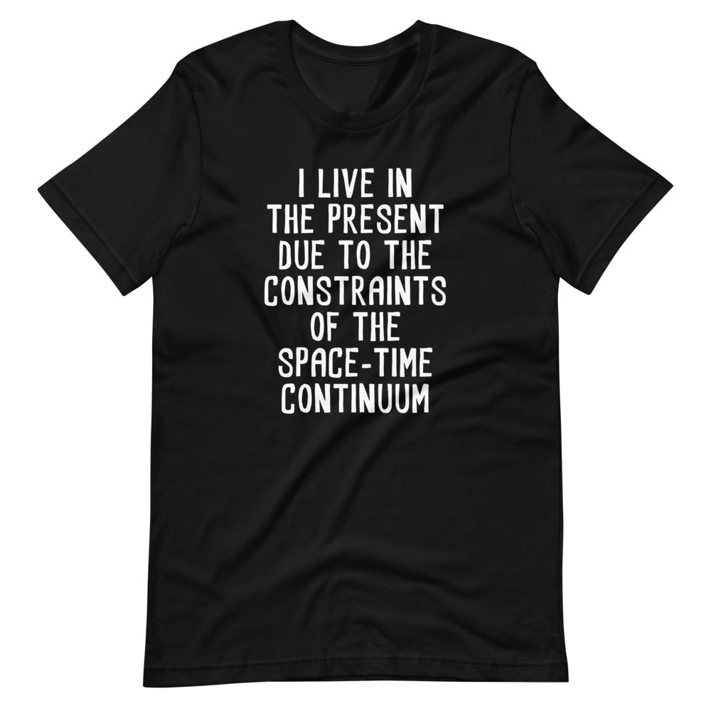 I Live In The Present Due To The Constraints Of The Space-Time Continuum T-Shirt (Unisex) Hoodie, Sweatshirt (Image 3)
