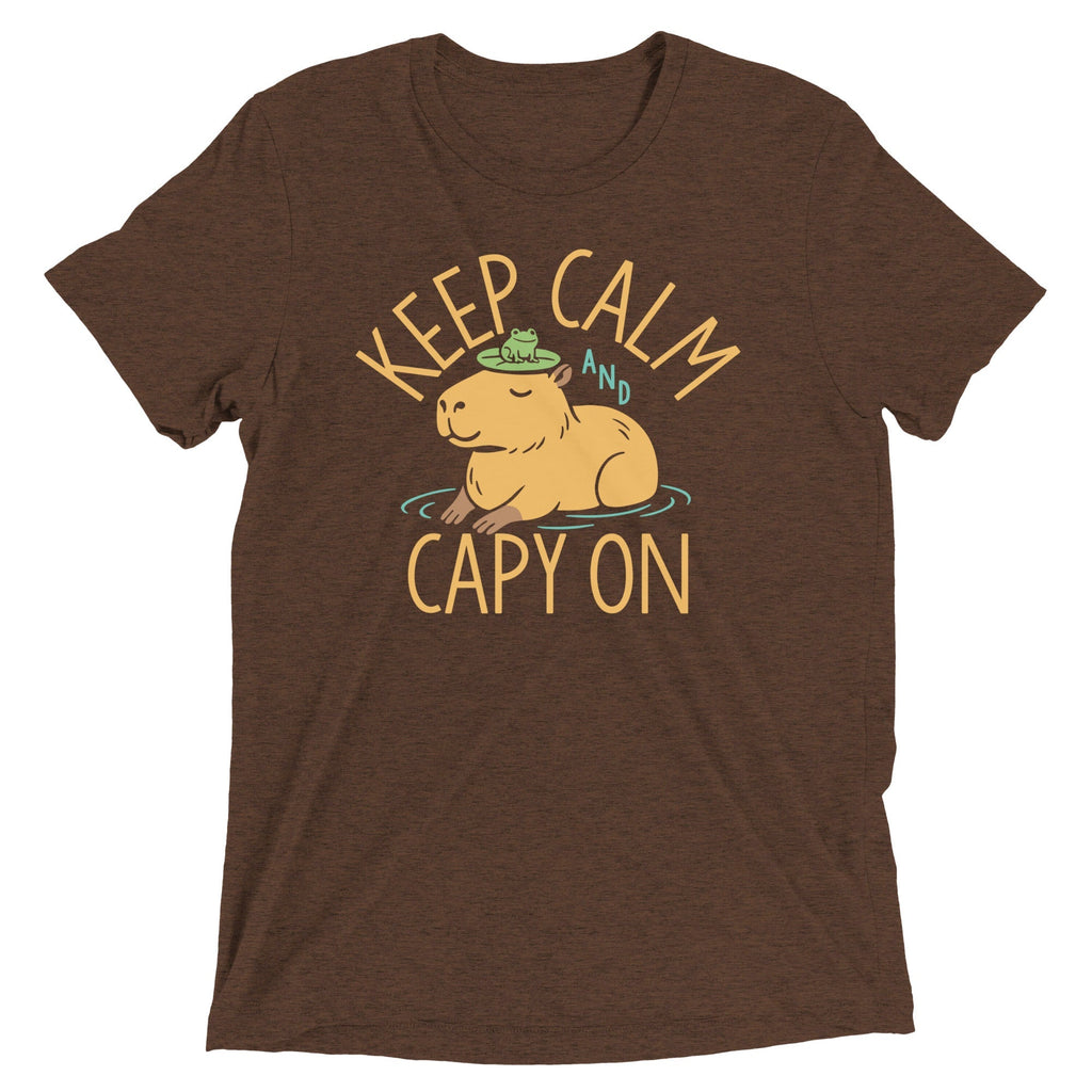 Keep Calm And Capy On Men's Tri-Blend Tee