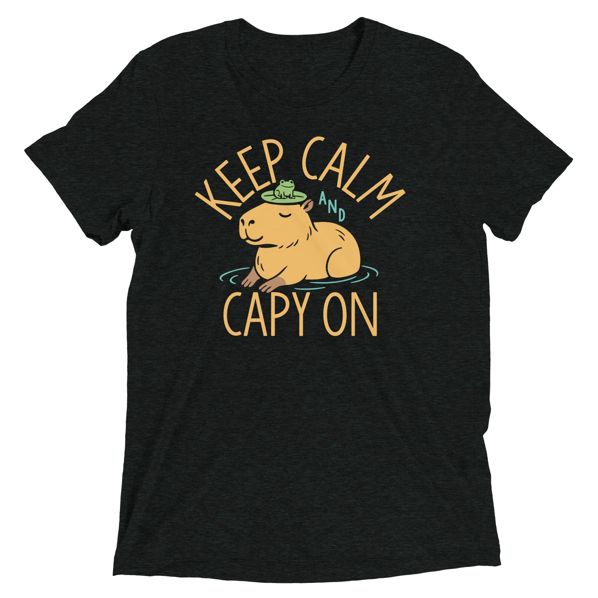 Keep Calm And Capy On Men's Tri-Blend Tee