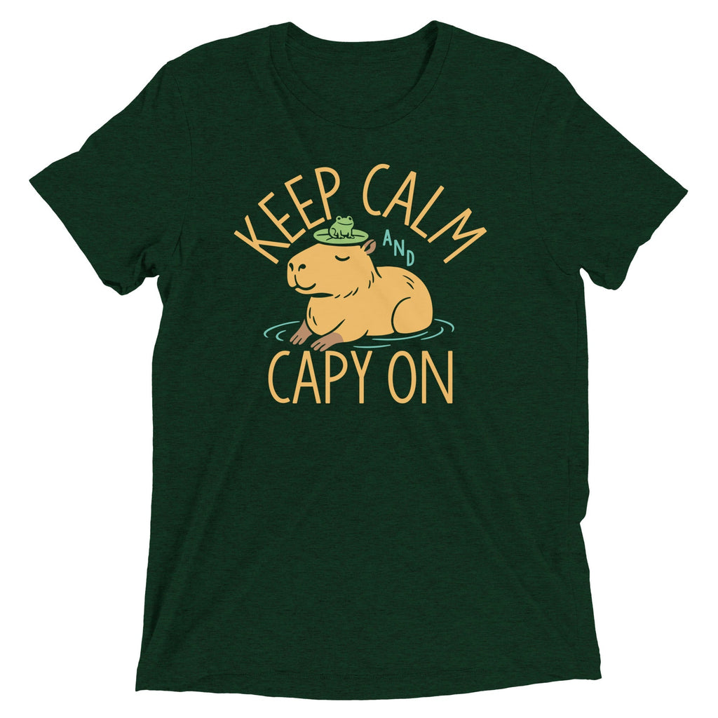 Keep Calm And Capy On Men's Tri-Blend Tee