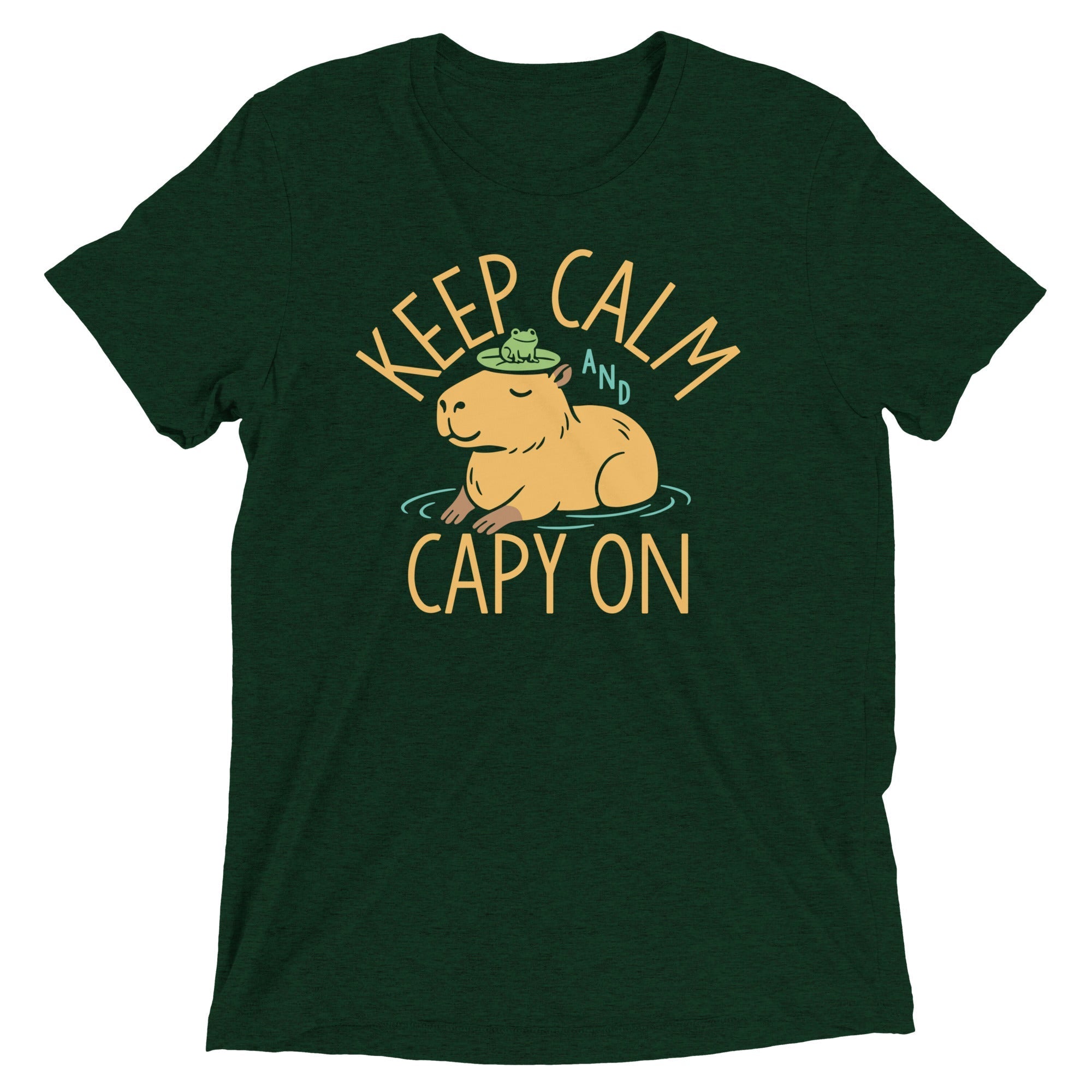 Keep Calm And Capy On Men's Tri-Blend Tee