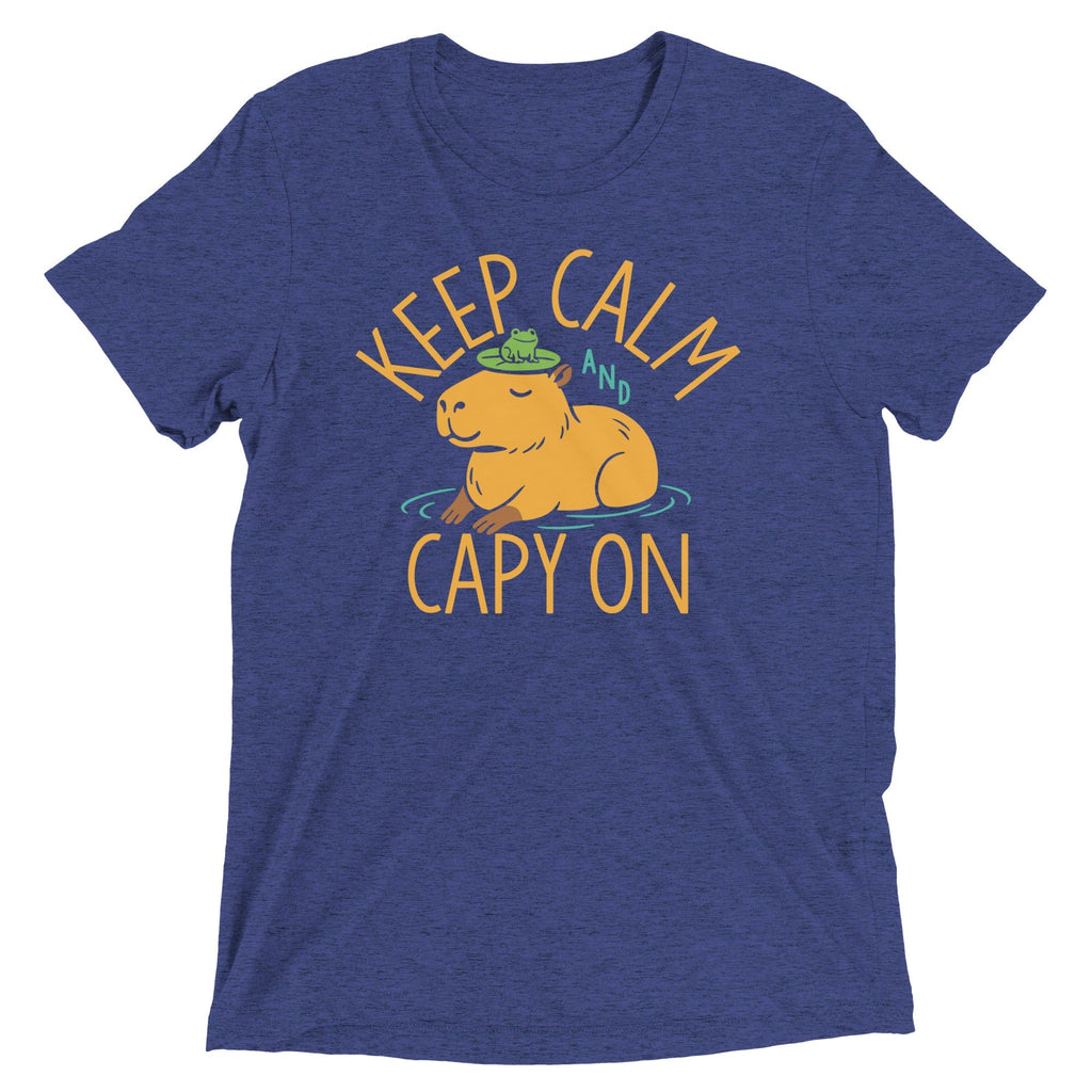 Keep Calm And Capy On Men's Tri-Blend Tee