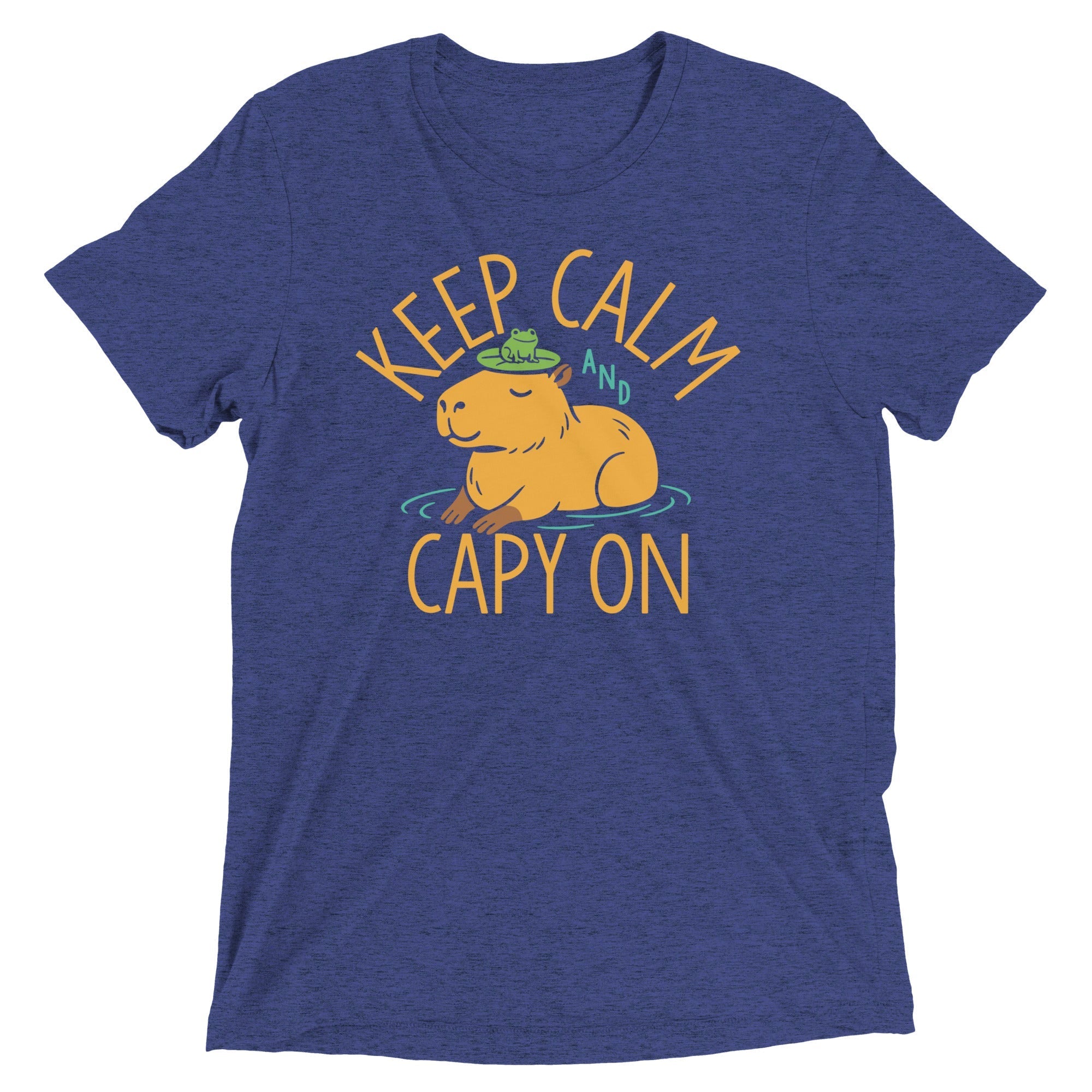 Keep Calm And Capy On Men's Tri-Blend Tee