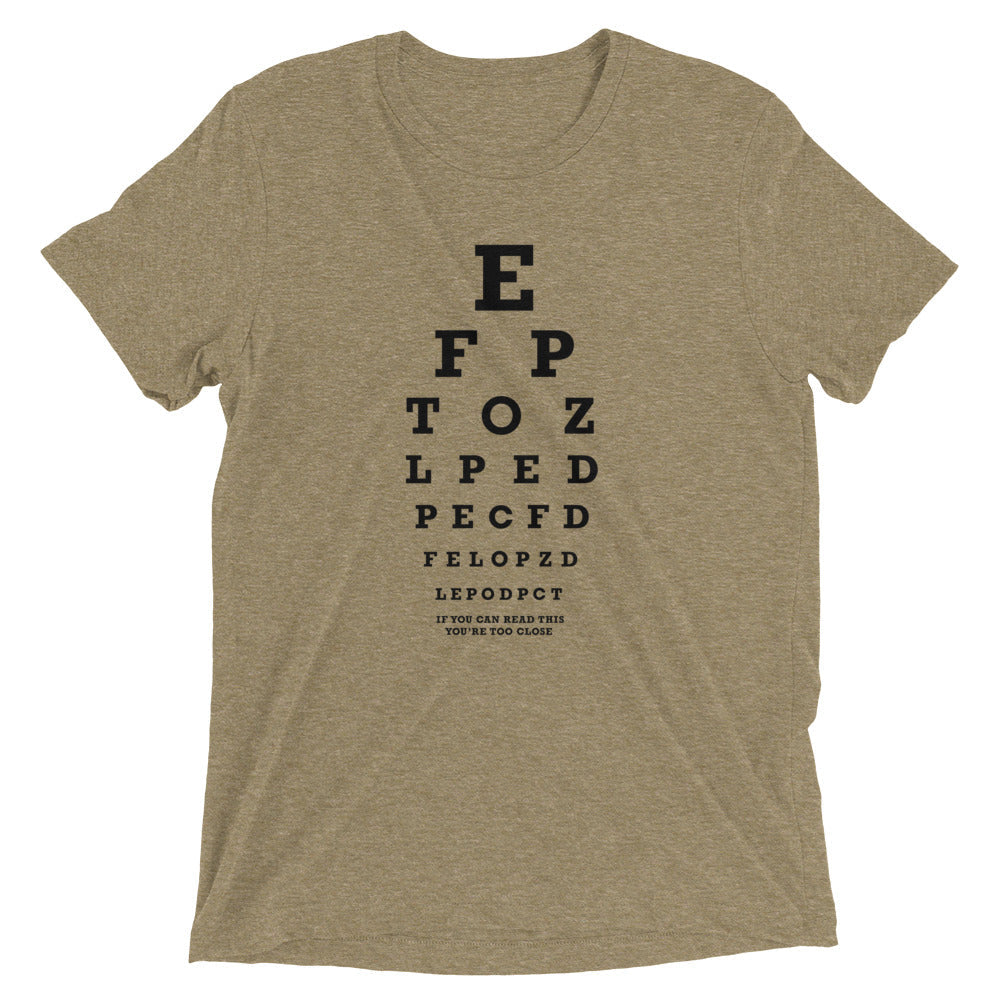 Too Close Eye Chart Men's Tri-Blend Tee