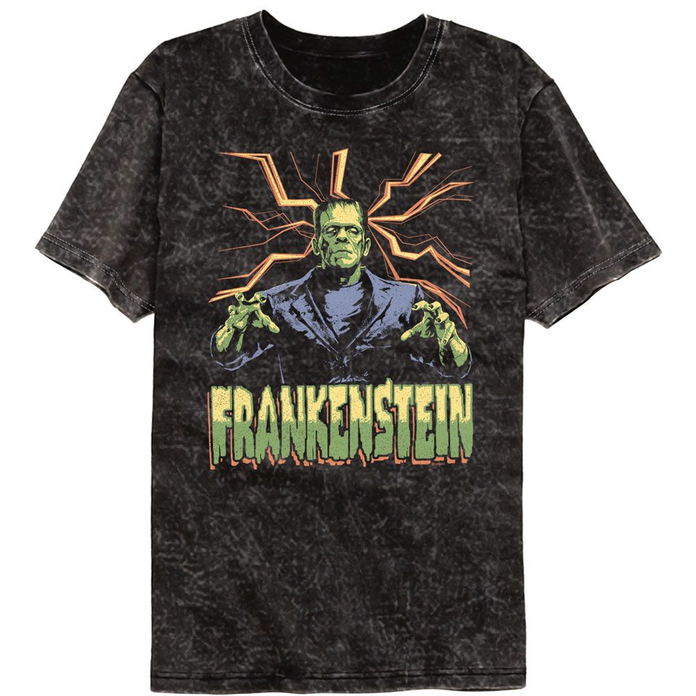 Universal Monsters Frank Lightning Bg Mineral Wash T-Shirt Hoodie, Sweatshirt | CiraTrend.com
