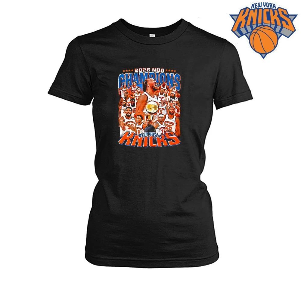 New York Knicks 2026 NBA Champions Huge Team Roster Celebration Vintage Shirt