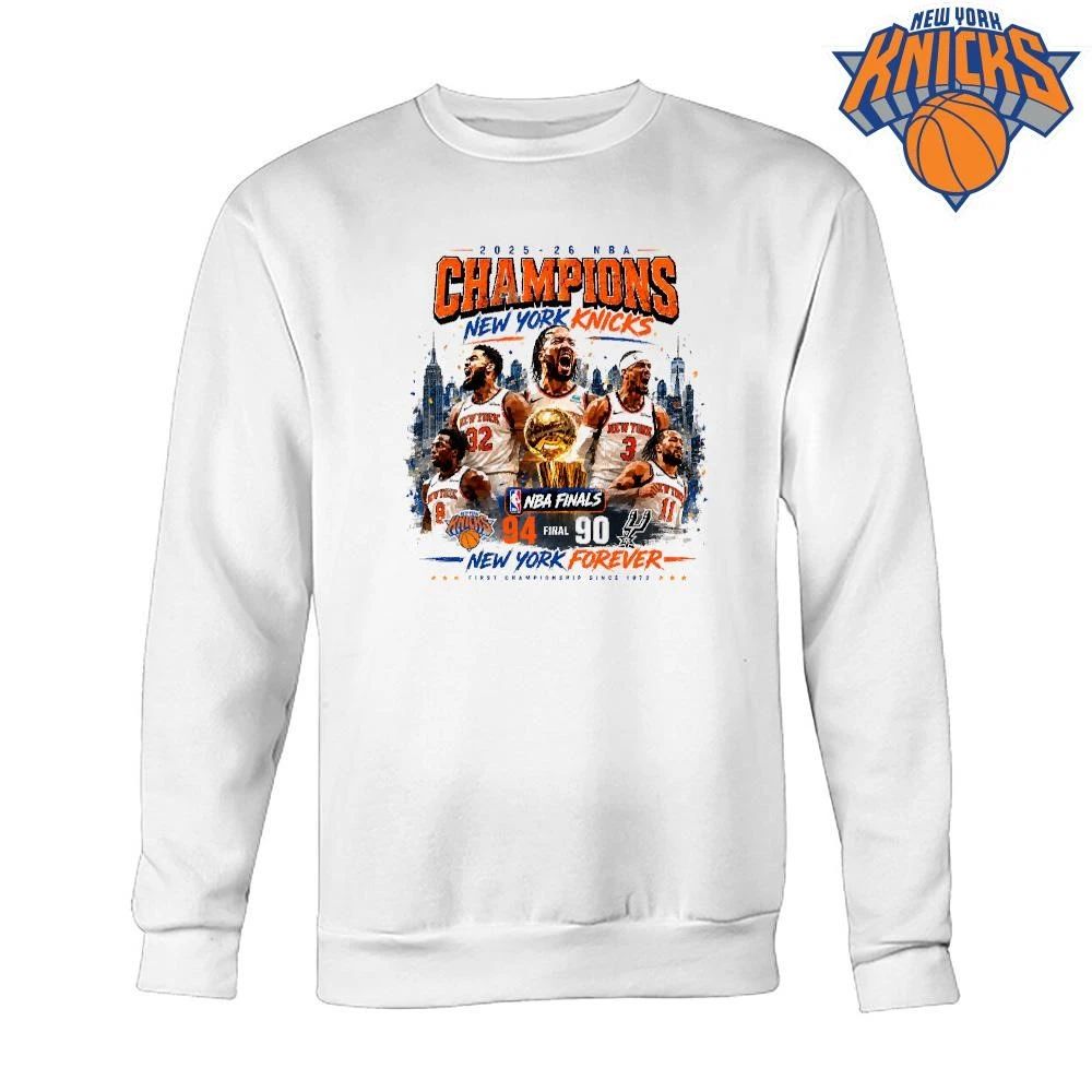 New York Knicks Champions NBA 2026 Jalen Brunson Karl Anthony Towns Josh Hart New York Forever Basketball Shirt