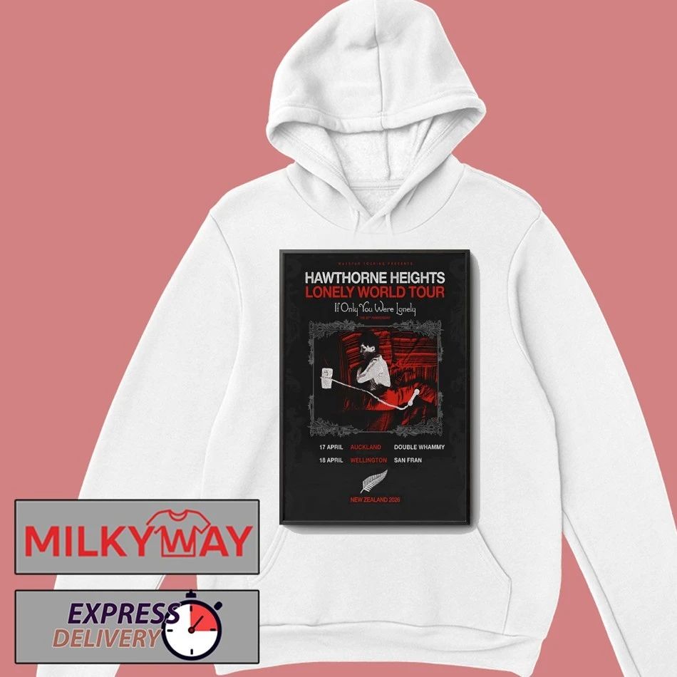 Hawthorne Heights 2026 New Zealand Tour Poster shirt