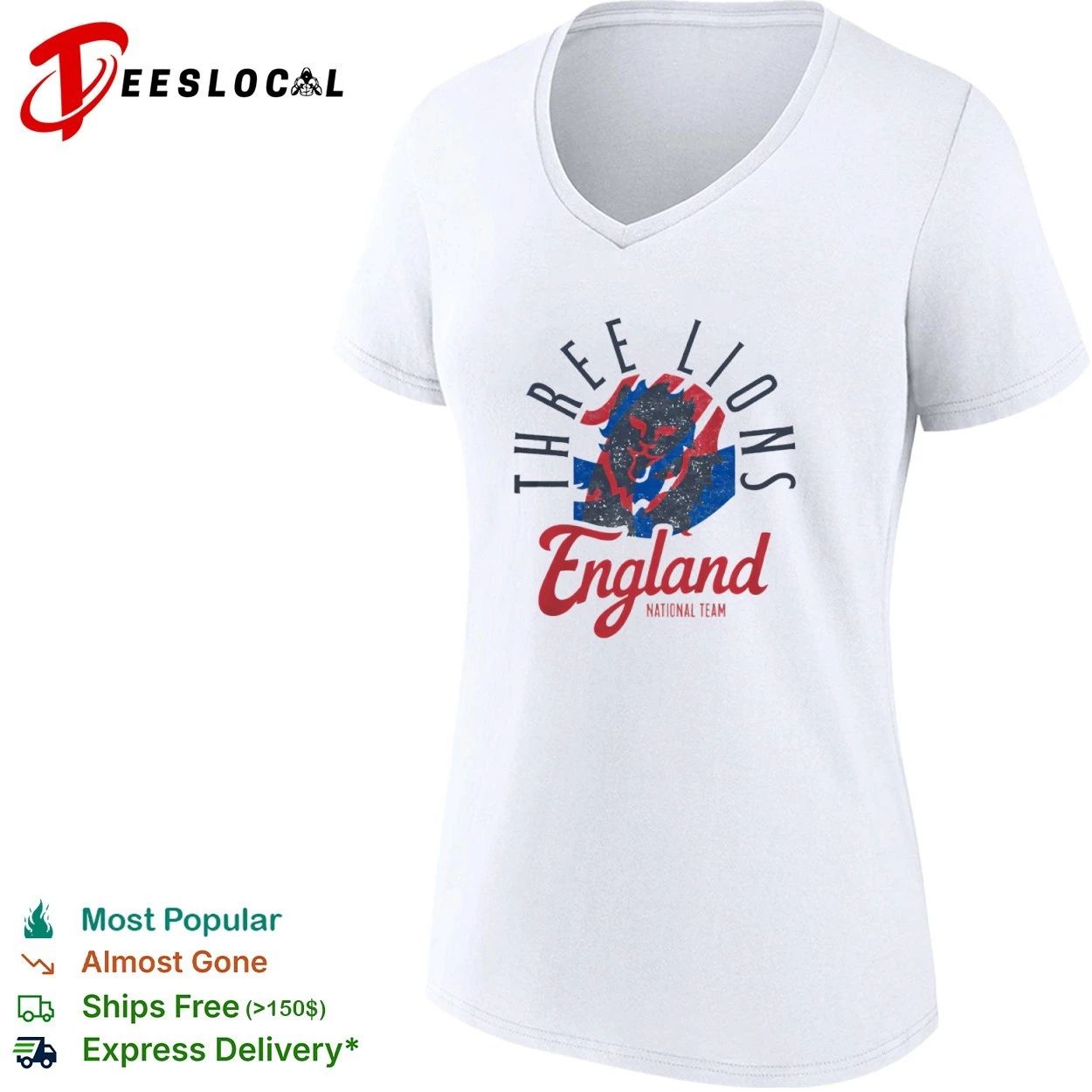 Three Lions England National Team FA Soccer T-shirt