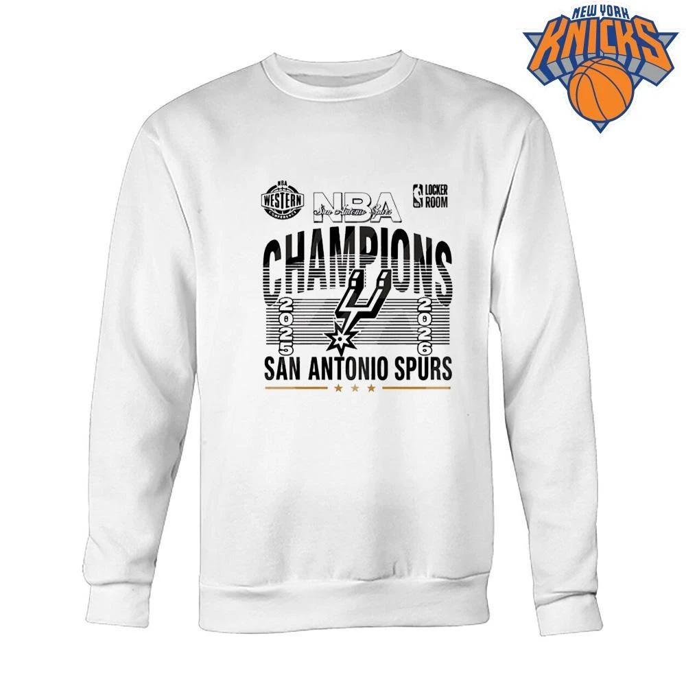 San Antonio Spurs NBA Western Conference Champions 2025 2026 Locker Room Graphic T Shirt