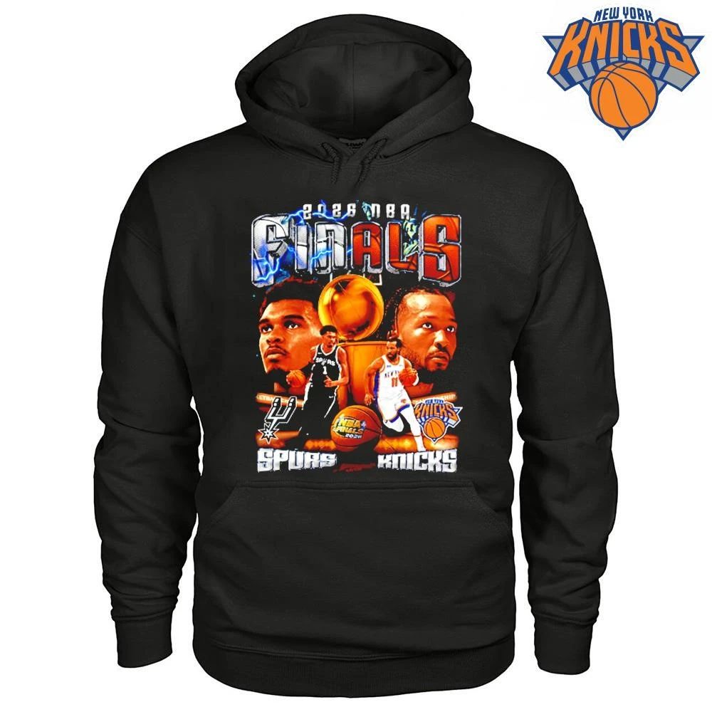 San Antonio Spurs vs New York Knicks Victor Wembanyama Jalen Brunson 2026 NBA Finals Bootleg Vintage Black Graphic Shirt