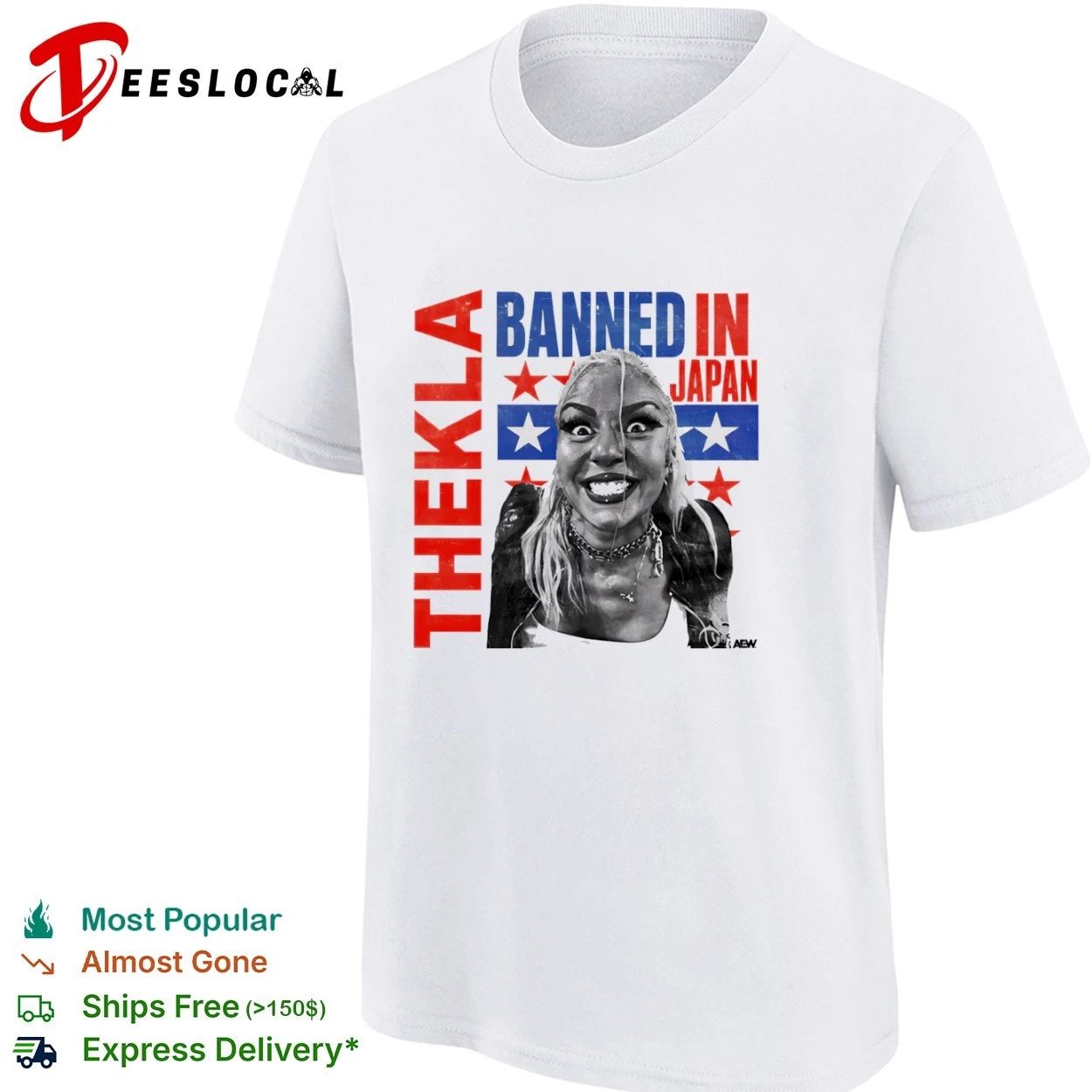 Thekla Banned in Japan AEW Wrestling T-shirt