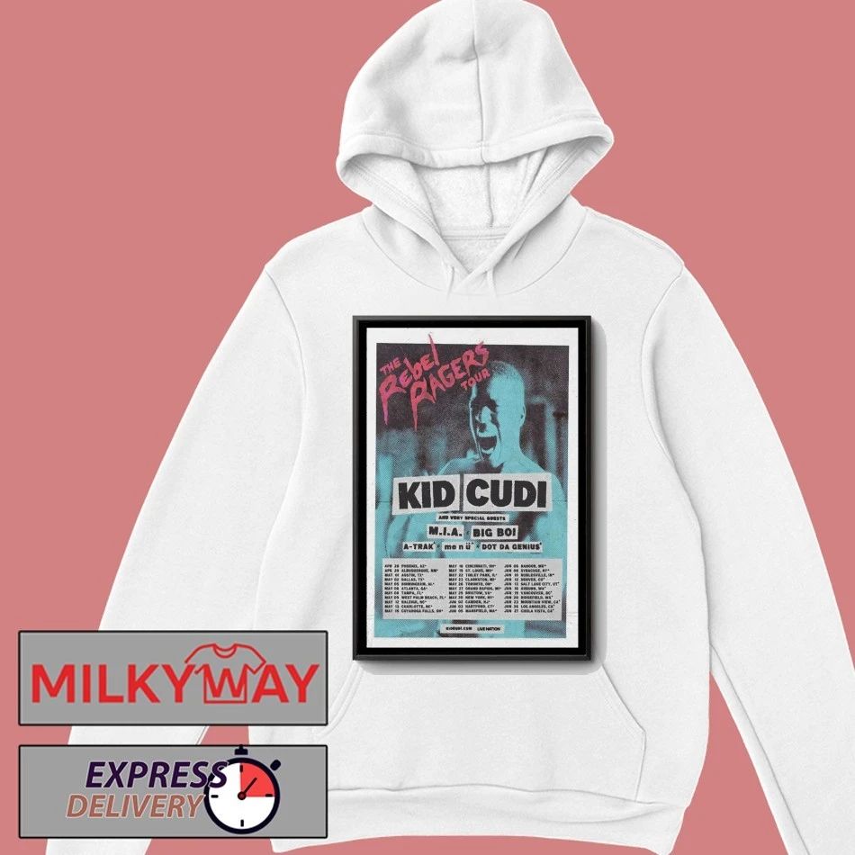 Kid Cudi The Rebel Ragers Tour 2026 in North American Poster shirt