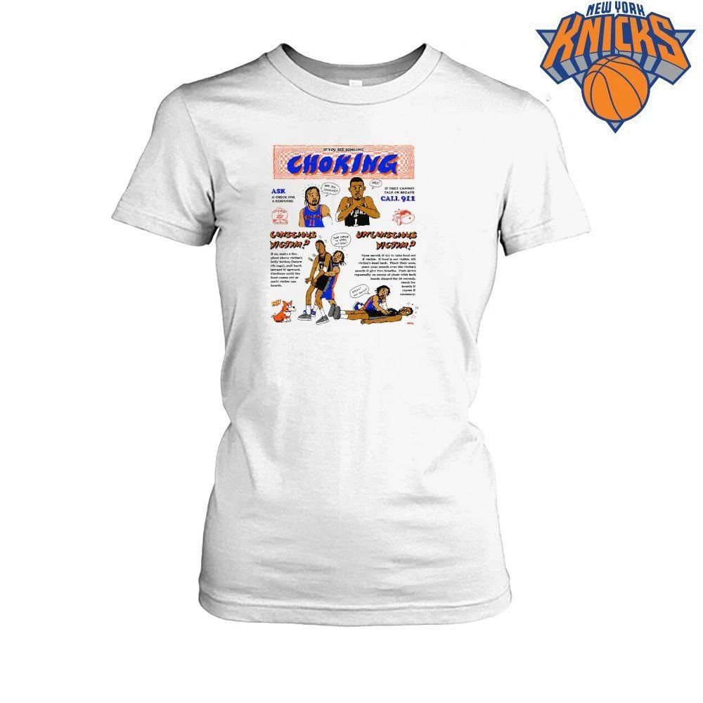 New York Knicks Jalen Brunson Choking Victor Wembanyama Shirt
