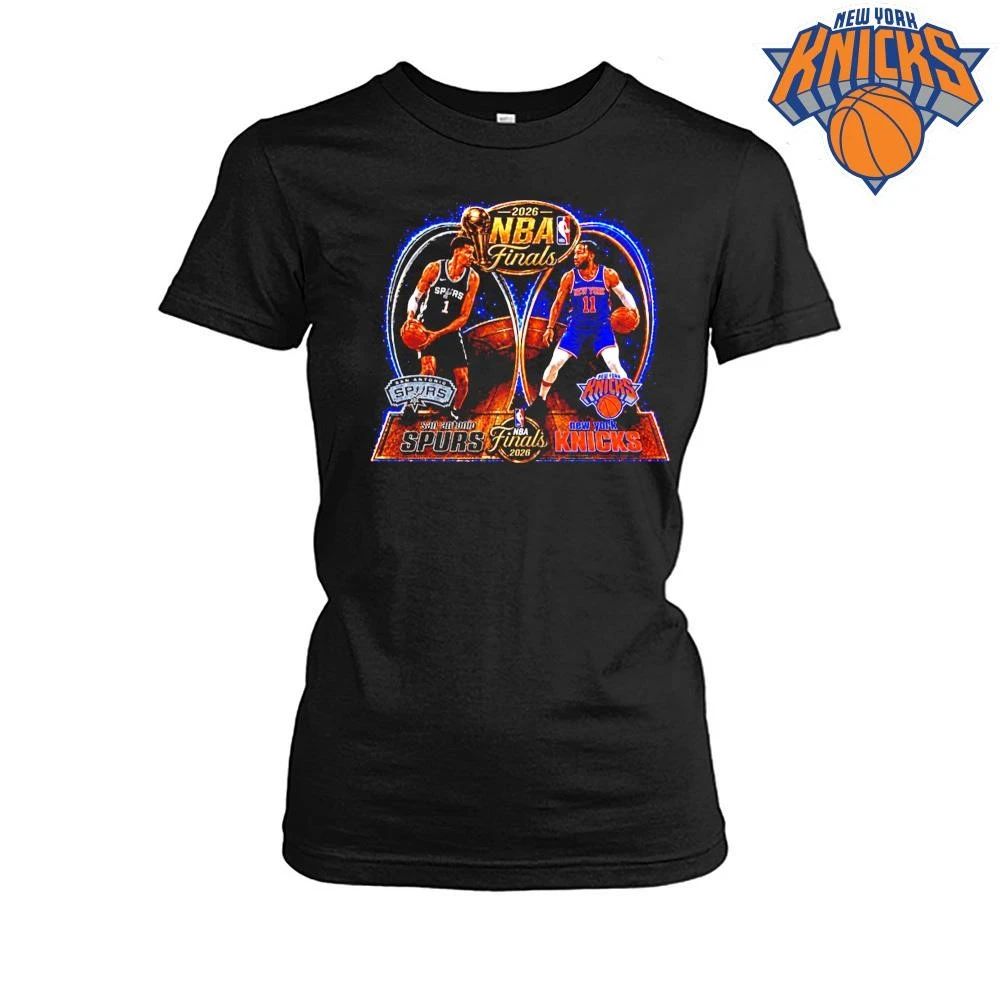 San Antonio Spurs vs New York Knicks Victor Wembanyama Jalen Brunson 2026 NBA Finals Vintage Graphic Shirt