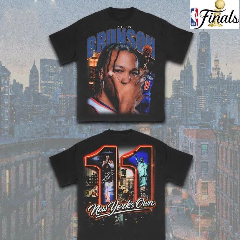 Jalen Brunson New Yorks Own Number 11 New York Knicks Vintage Bootleg Rap Style NBA Finals 2026 Two Sided Shirt