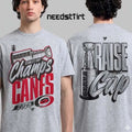 Carolina Hurricanes Fanatics Gray 2026 Stanley Cup Champions Raisse The Cup Authentic Locker Room Two Sided Shirt