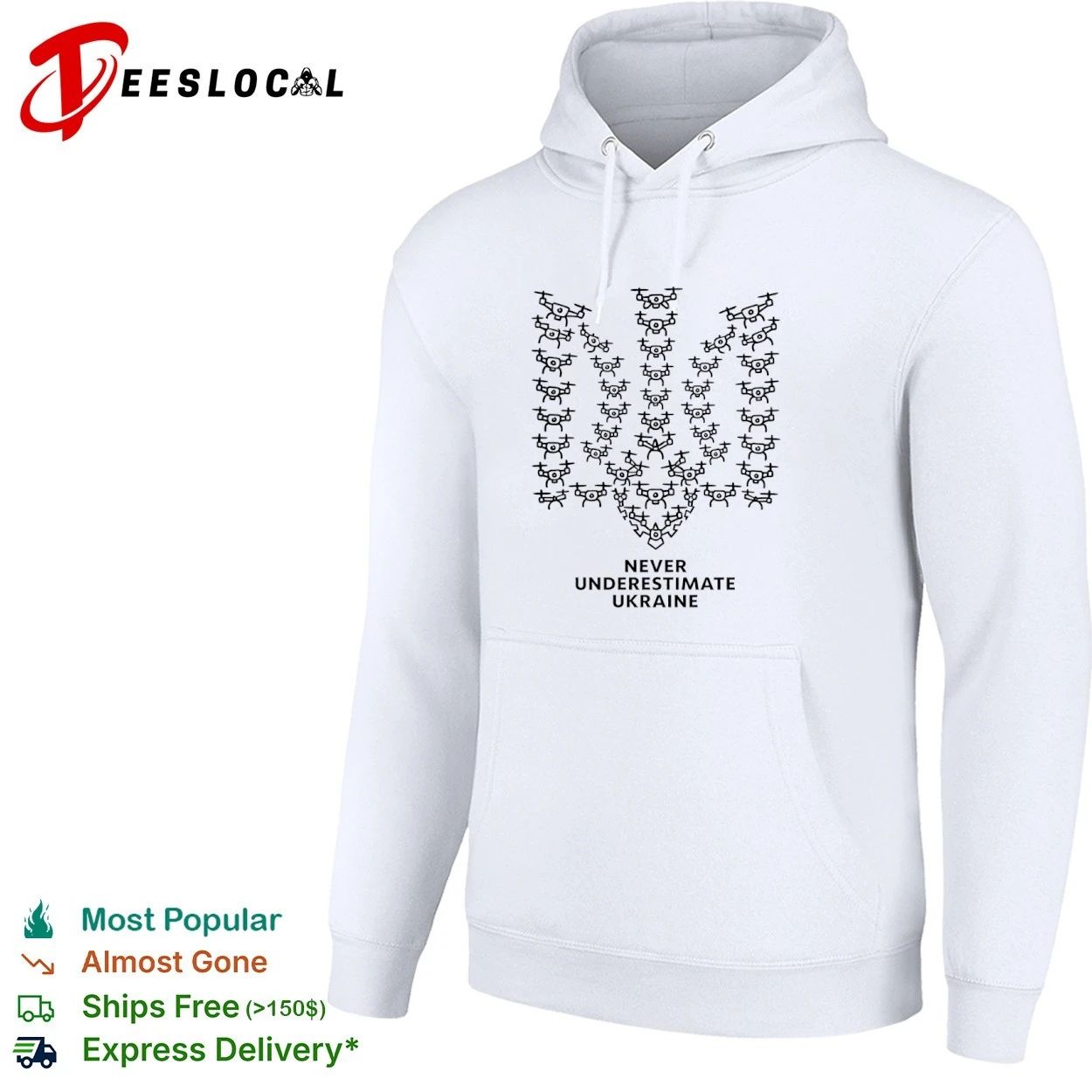 Never Underestimate Ukraine Drone Trident T-shirt