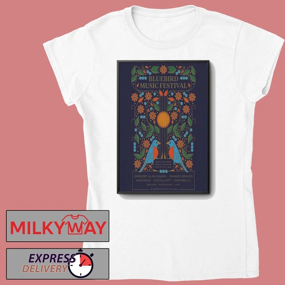 Bluebird Music Festival 4 18-4 19 2026 Boulder CO Poster shirt